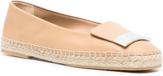 Sergio Rossi SR1 espadrilles met logoplakkaat Beige