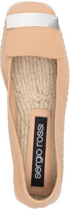 Sergio Rossi SR1 espadrilles met logoplakkaat Beige