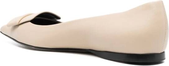 Sergio Rossi SR1 leren flatjes Beige