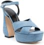 Si Rossi Sandalen met bewerkte hak Blauw - Thumbnail 2