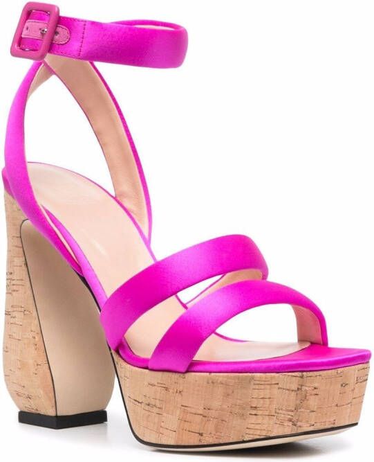 Si Rossi Antonia satijnen sandalen Roze