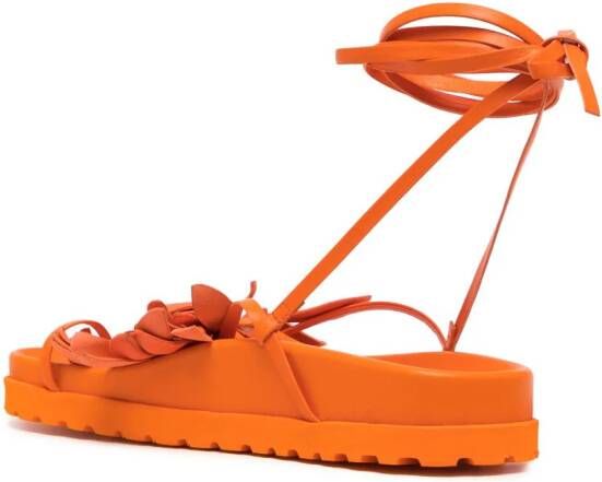 Silvia Tcherassi Idania sandalen met bloemenpatch Oranje