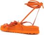 Silvia Tcherassi Idania sandalen met bloemenpatch Oranje - Thumbnail 3