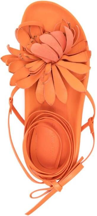 Silvia Tcherassi Idania sandalen met bloemenpatch Oranje