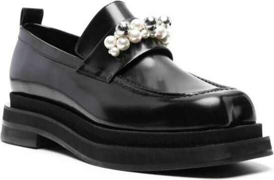 Simone Rocha Leren loafers Zwart