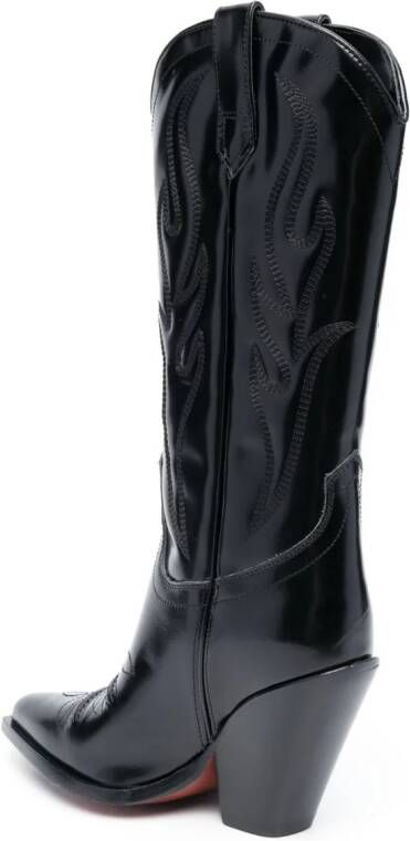Sonora Santa Fe leren cowboylaarzen Zwart