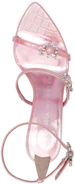 Sophia Webster 85 mm Grace Mid leren sandalen Roze