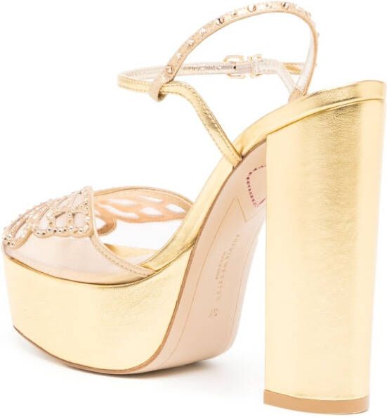 Sophia Webster Farfalla sandalen verfraaid met kristallen Goud