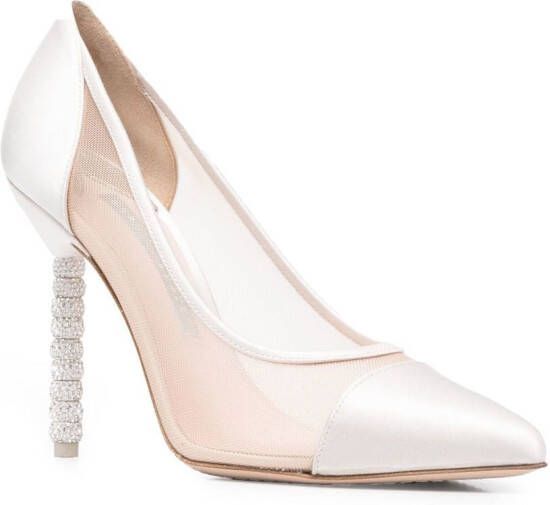 Sophia Webster Jasmine pumps met puntige neus Beige