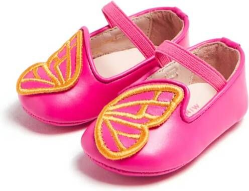 Sophia Webster Mini Bibi ballerina's met vlinderpatch Roze