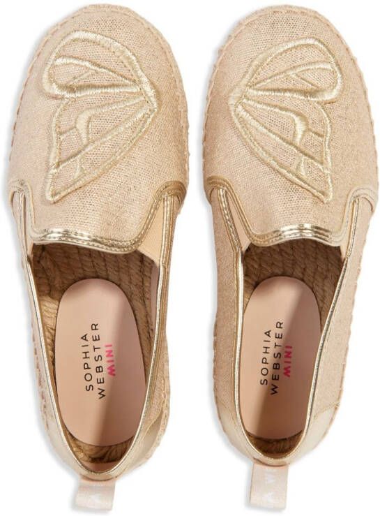 Sophia Webster Mini Espadrilles met geborduurde vlinders Beige