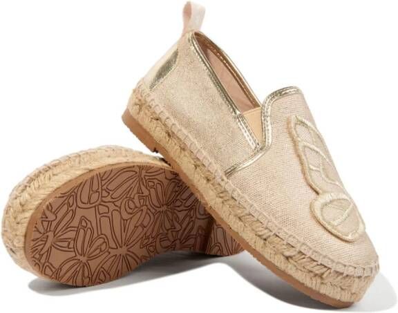 Sophia Webster Mini Espadrilles met geborduurde vlinders Beige