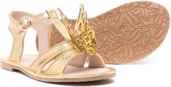 Sophia Webster Mini Celeste Butterfly sandalen met metallic-effect Goud