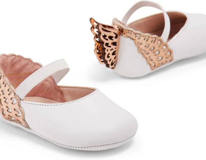 Sophia Webster Mini Evangeline ballerina's met vlinder Wit