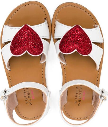 Sophia Webster Mini Sandalen met hart patch Wit