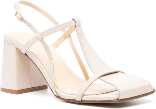 Souliers Martinez Frisia 75mm leren sandalen Beige