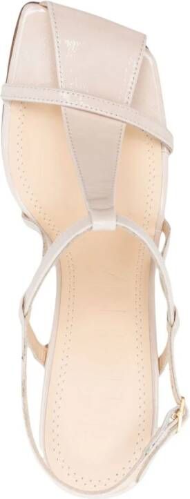 Souliers Martinez Frisia 75mm leren sandalen Beige