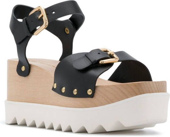 Stella McCartney Elyse sandalen met plateauzool Zwart