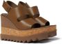 Stella McCartney Elyse sandalen met sleehak Bruin - Thumbnail 2