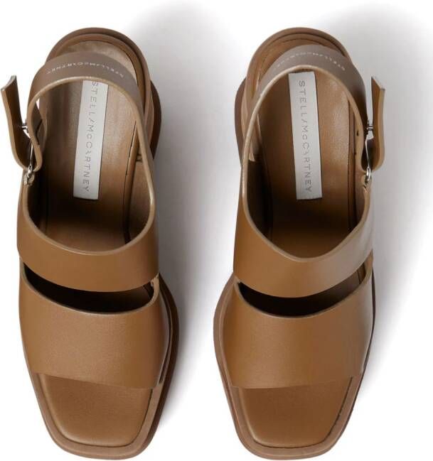 Stella McCartney Elyse sandalen met sleehak Bruin