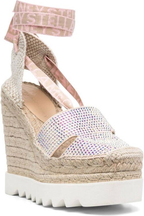 Stella McCartney Espadrilles met logoprint Beige