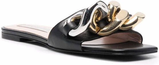 Stella McCartney Falabella sandalen verfraaid met ketting Zwart