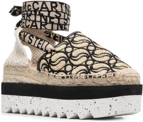 Stella McCartney Gaia espadrilles met plateauzool Beige