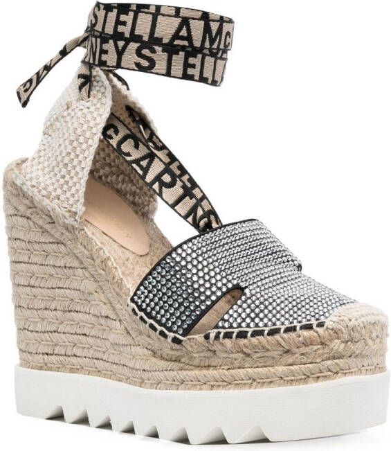 Stella McCartney Gaia espadrilles verfraaid met kristallen Beige