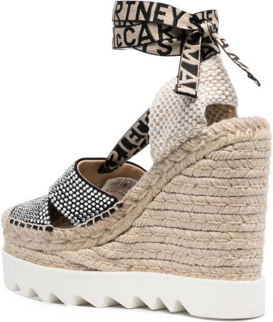 Stella McCartney Gaia espadrilles verfraaid met kristallen Beige