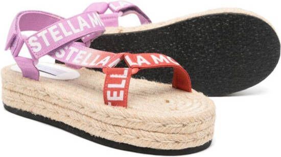 Stella McCartney Kids Sandalen met logoband Roze