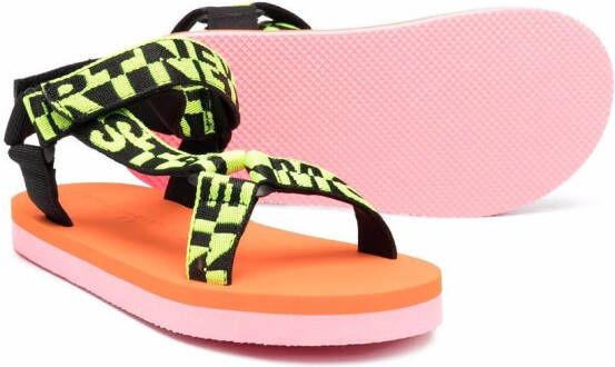 Stella McCartney Kids Sandalen met logoprint Groen