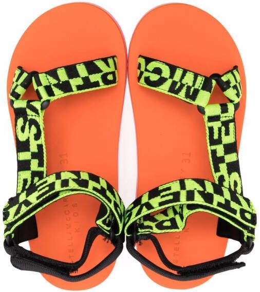 Stella McCartney Kids Sandalen met logoprint Groen