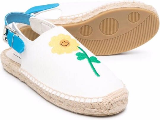 Stella McCartney Kids Slingback sandalen met borduurwerk Wit