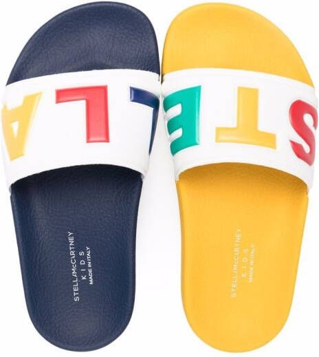 Stella McCartney Kids Slippers met logoprint Wit