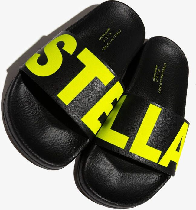 Stella McCartney Kids Slippers met logoprint Zwart
