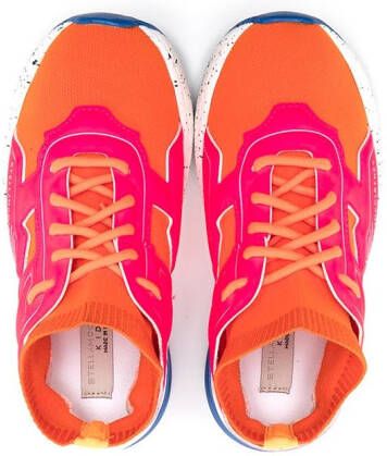 Stella McCartney Kids Sneakers met colourblocking Oranje