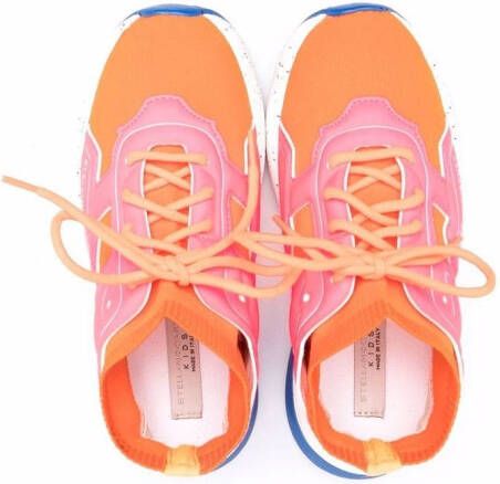 Stella McCartney Kids Sneakers met colourblocking Oranje