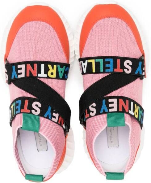 Stella McCartney Kids Sneakers met logoband Roze