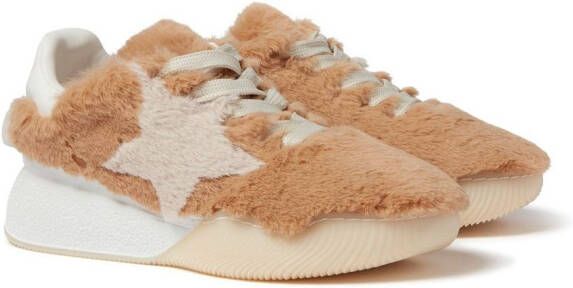 Stella McCartney Loop sneakers met fleece textuur Beige