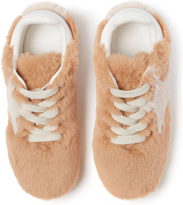 Stella McCartney Loop sneakers met fleece textuur Beige