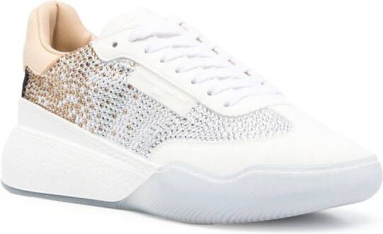 Stella McCartney Loop sneakers verfraaid met kristallen Wit
