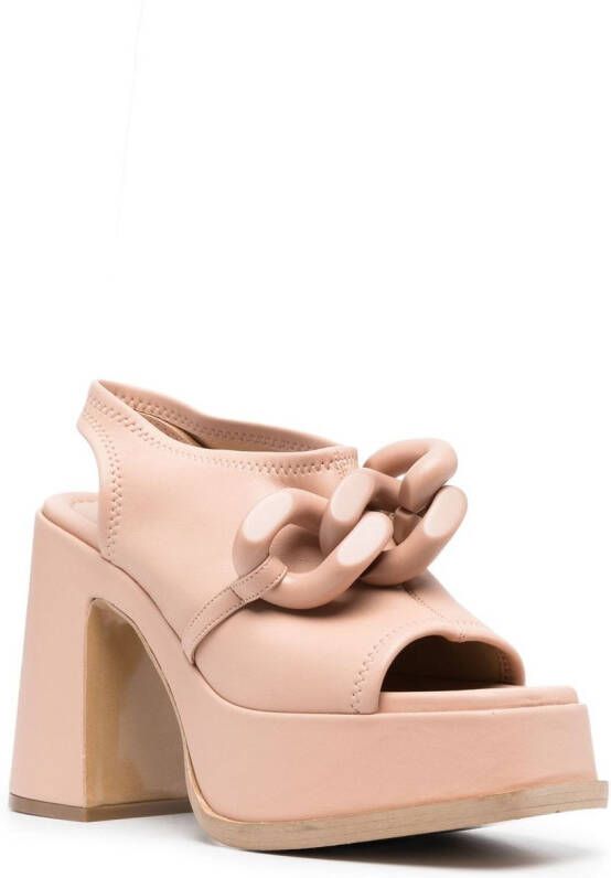 Stella McCartney 125 mm sandalen met blokhak en schakels Roze