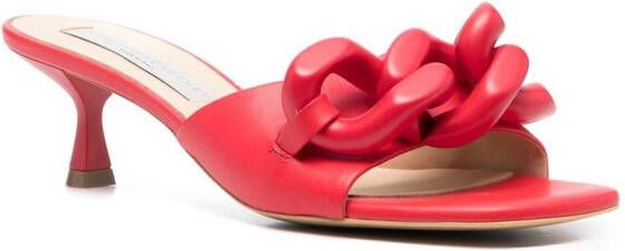 Stella McCartney Sandalen met schakelkettingdetail Rood