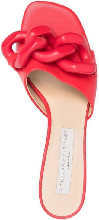 Stella McCartney Sandalen met schakelkettingdetail Rood