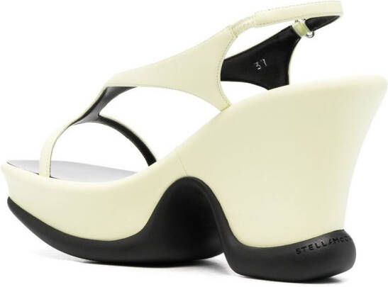 Stella McCartney Shroom slingback sandalen met sleehak Geel
