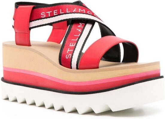 Stella McCartney Sneak-Elyse sandalen met plateauzool Rood