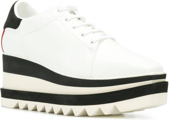 Stella McCartney Sneakers met gestreepte plateauzool Wit