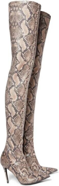 Stella McCartney Stella Iconic laarzen met pythonprint Bruin