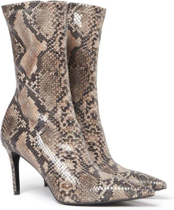 Stella McCartney Stella Iconic laarzen met pythonprint Bruin