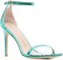 Stuart Weitzman Stiletto sandalen met slangenleer-effect Blauw - Thumbnail 2